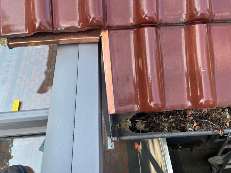 Terrassenüberdachung Draufsicht Dachanschluss